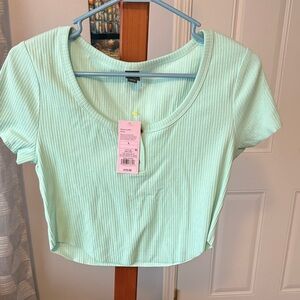 wild fable Ribbed Scoop Crop Top in Mint Green